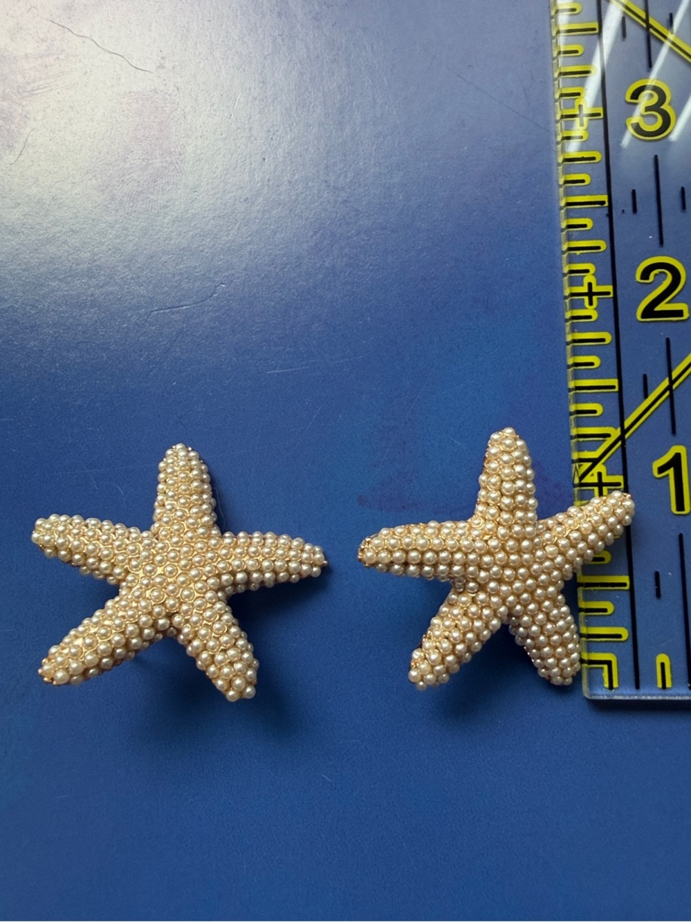 Pearl Beaded Starfish Stud Earrings - Cream Starfish Earrings